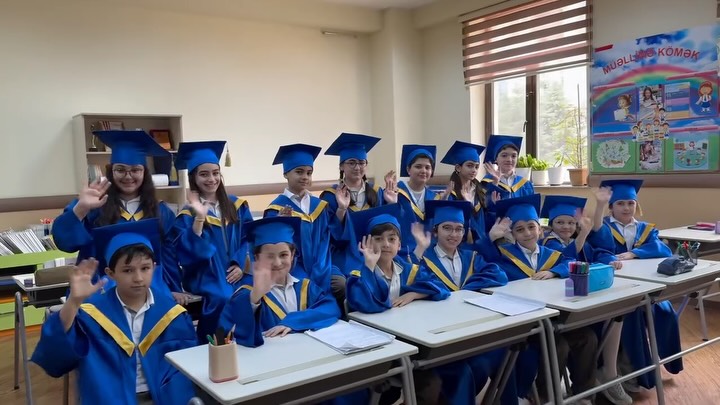 Young Graduates Celebrate the Completion of an Important School Stage