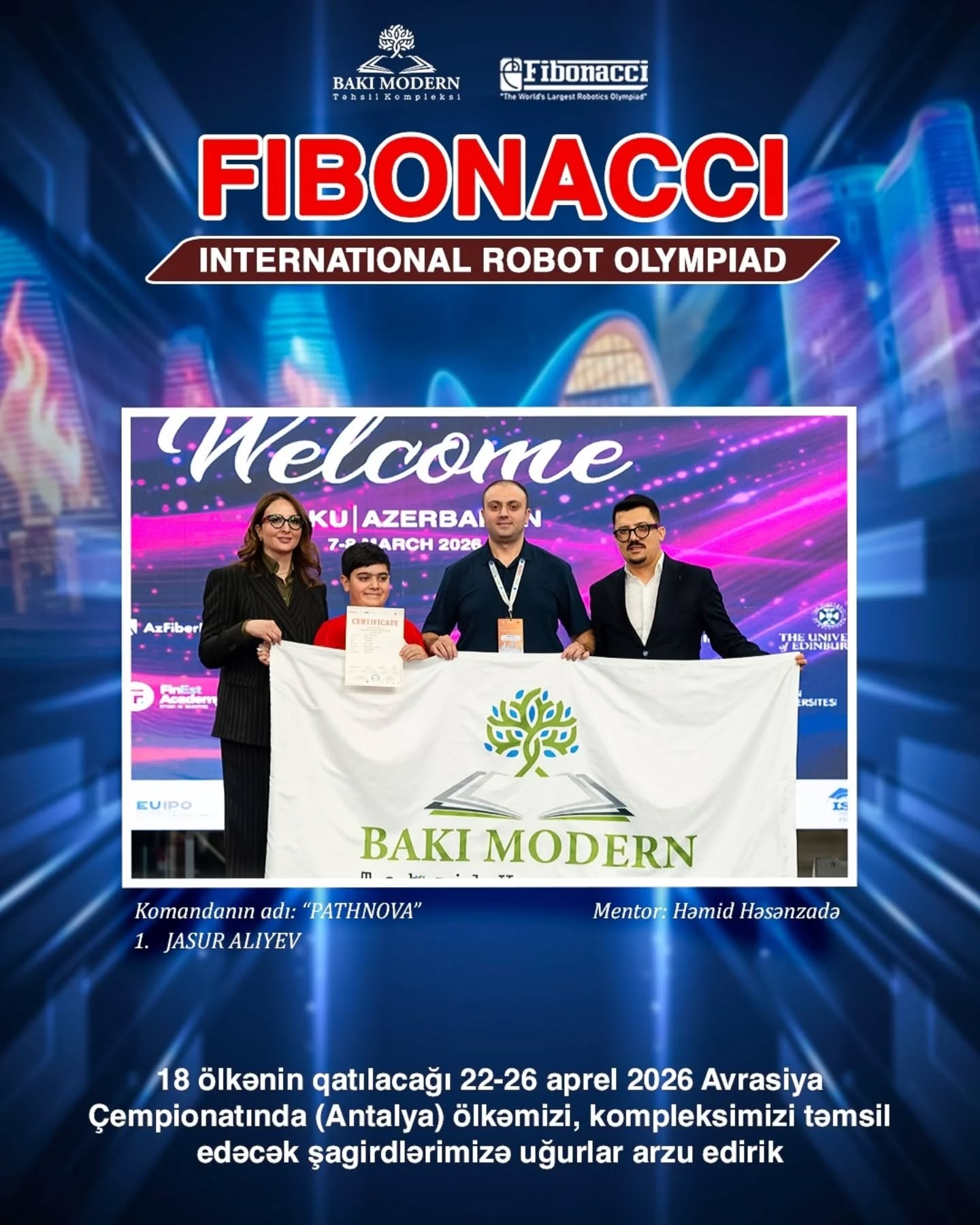 Baku Modern Students Qualify for International Fibonacci Robotics Competitions