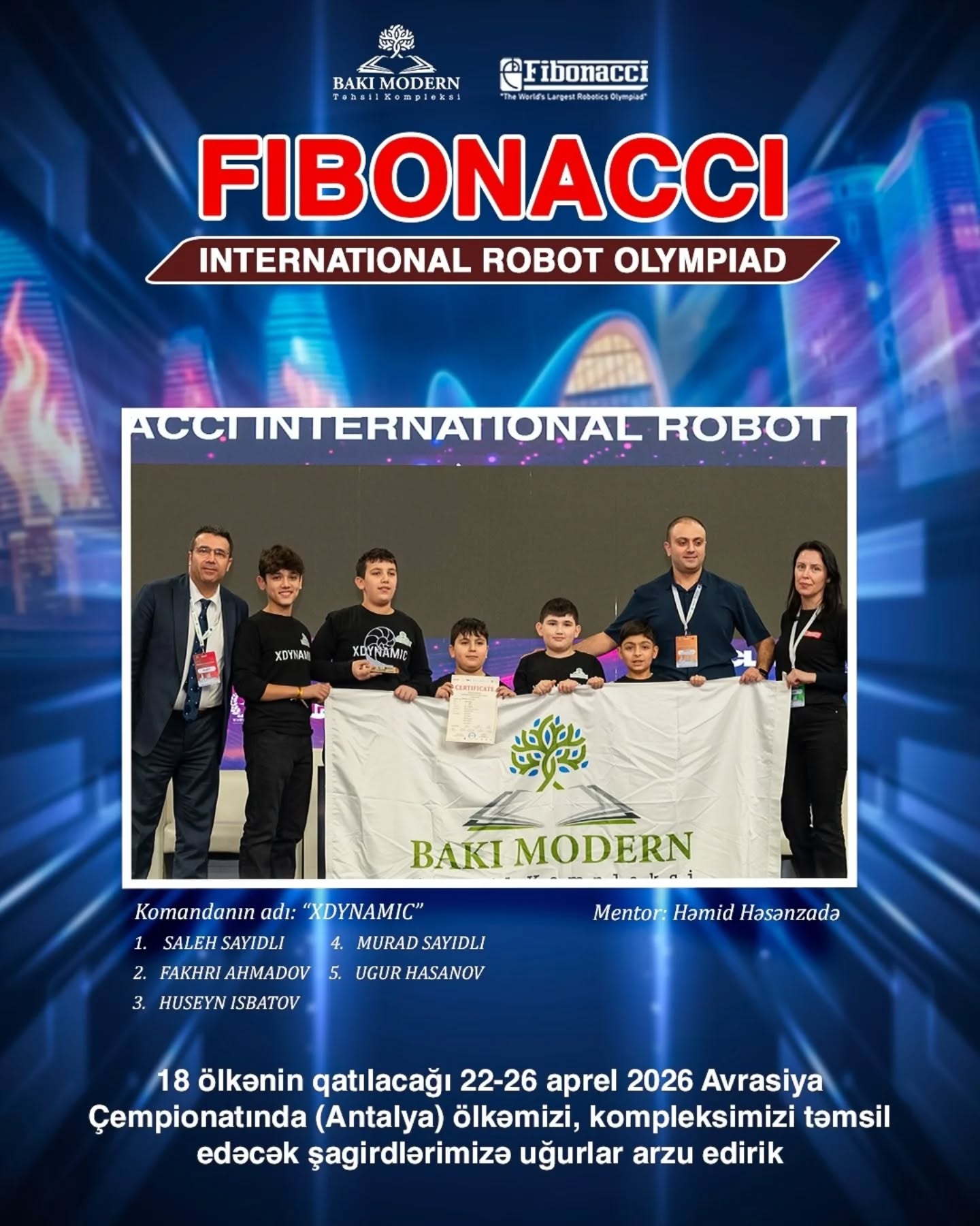 Baku Modern Students Qualify for International Fibonacci Robotics Competitions