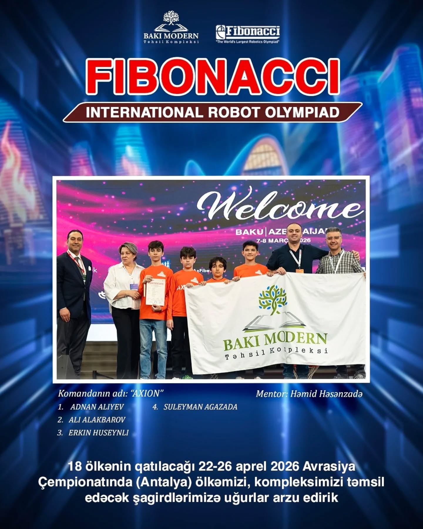 Baku Modern Students Qualify for International Fibonacci Robotics Competitions