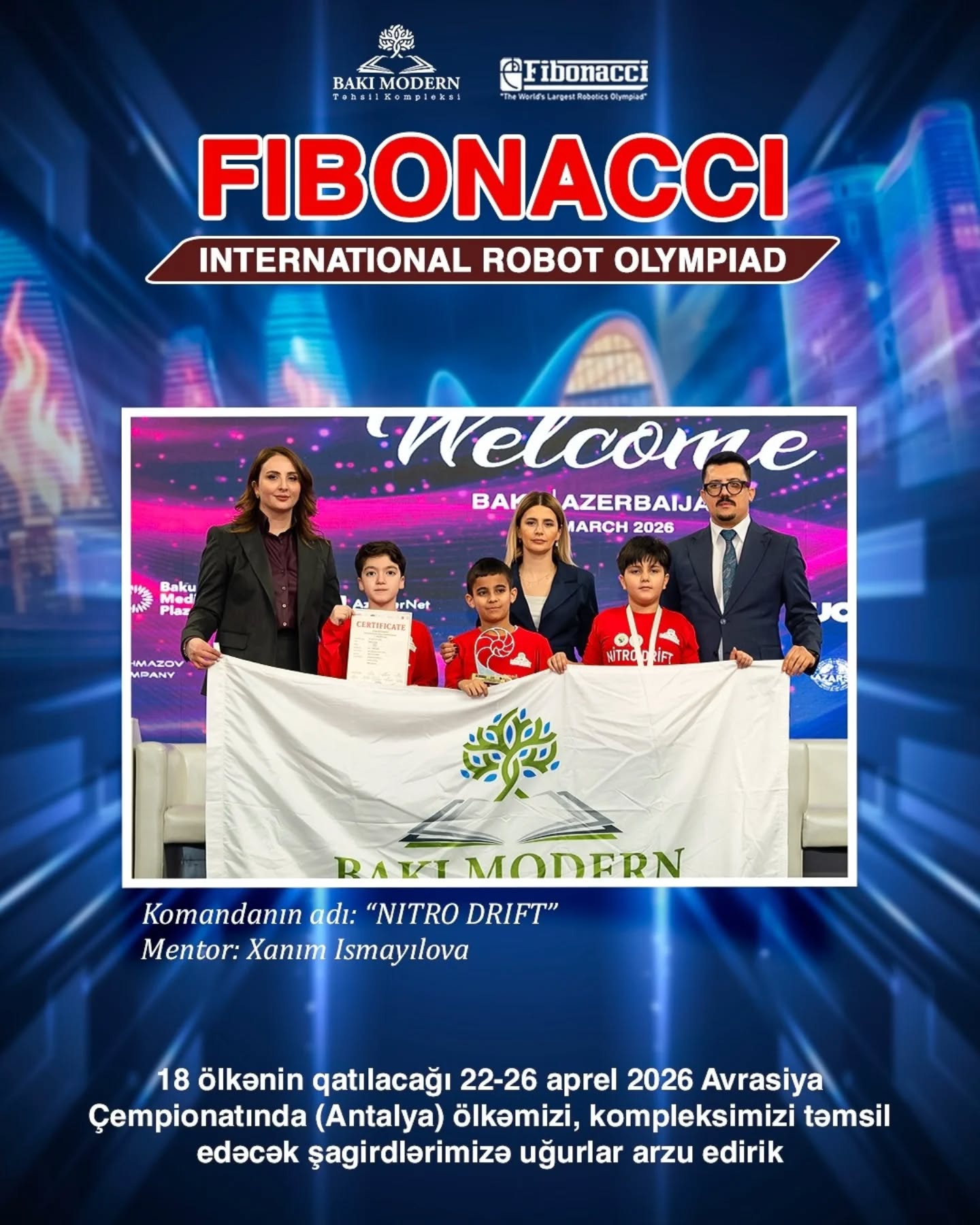 Baku Modern Students Advance to the Fibonacci Eurasian Robotics Olympiad