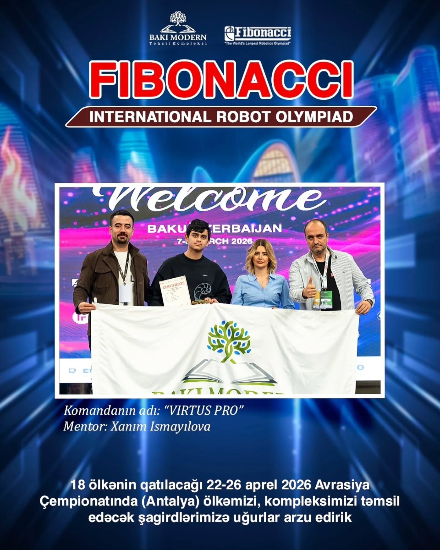 Baku Modern Students Advance to the Fibonacci Eurasian Robotics Olympiad