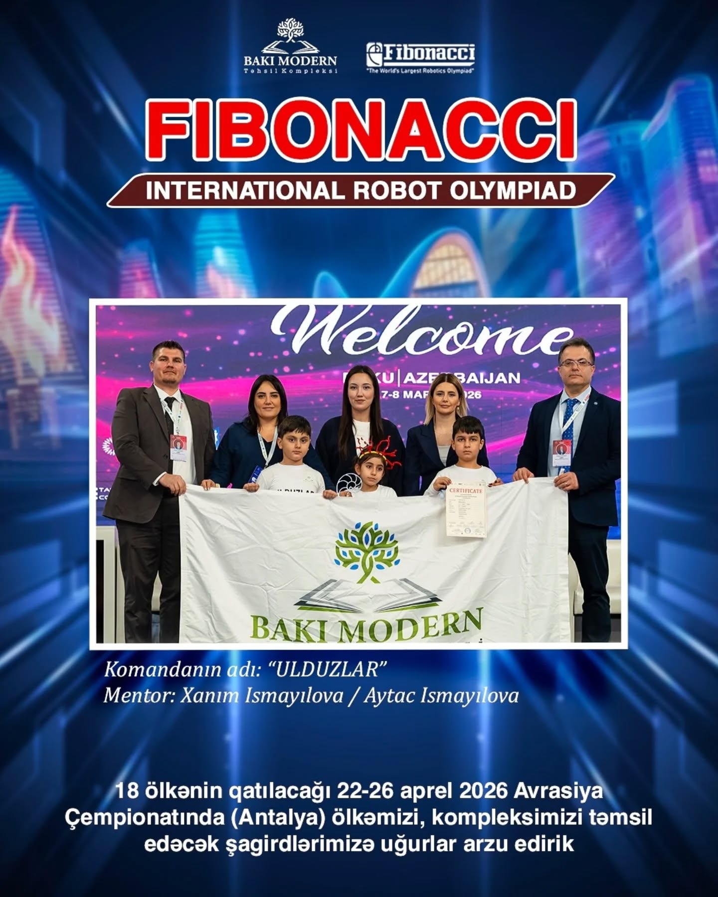 Baku Modern Students Advance to the Fibonacci Eurasian Robotics Olympiad