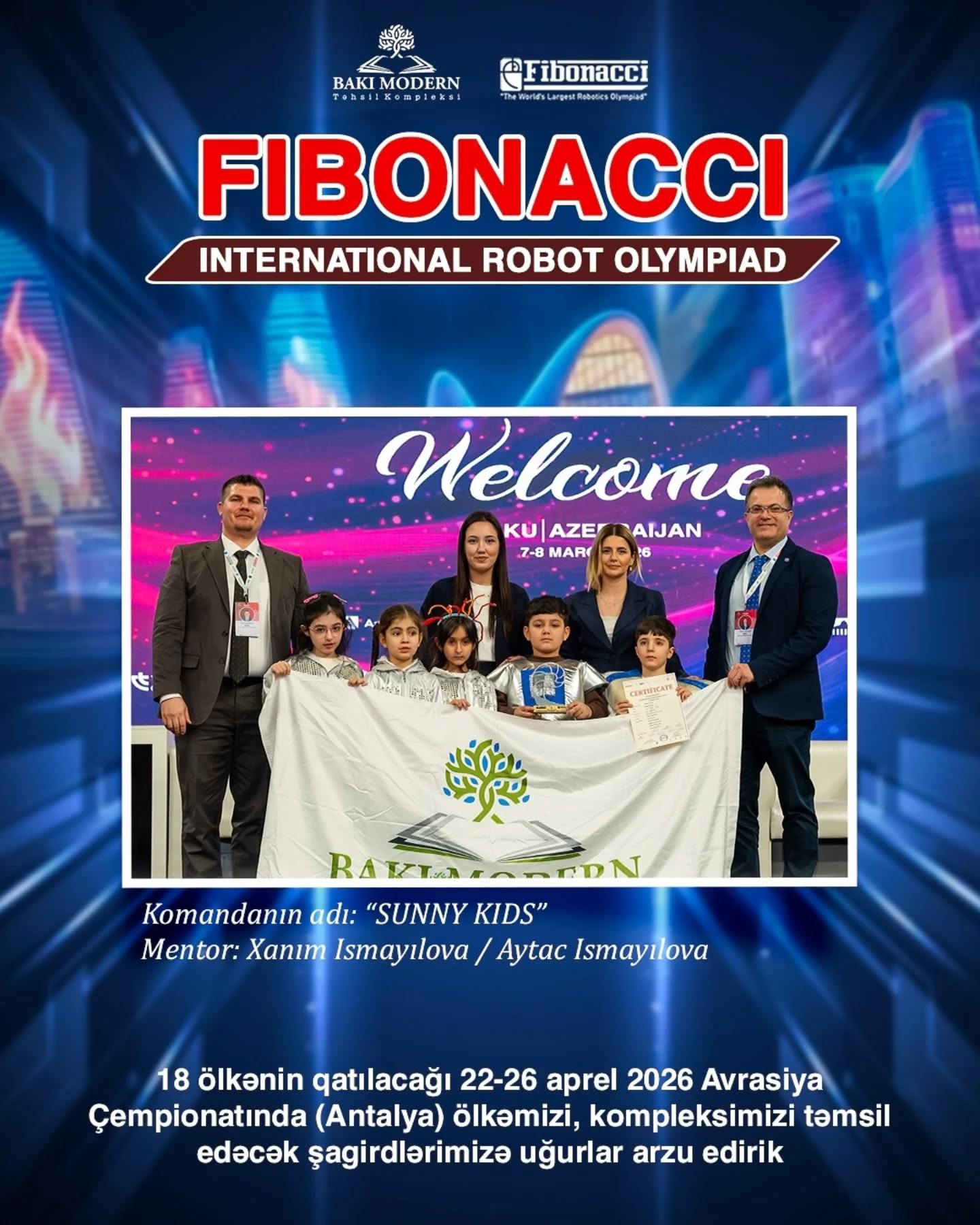 Baku Modern Students Advance to the Fibonacci Eurasian Robotics Olympiad
