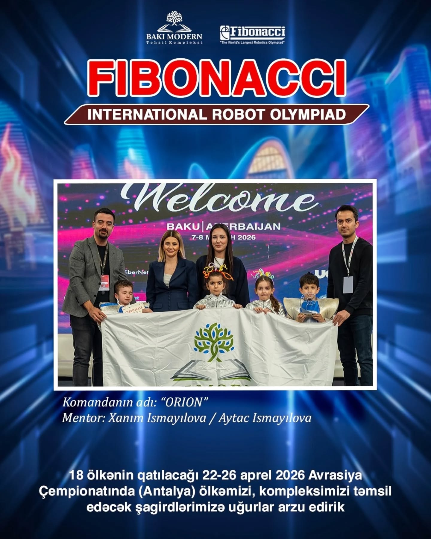 Baku Modern Students Advance to the Fibonacci Eurasian Robotics Olympiad