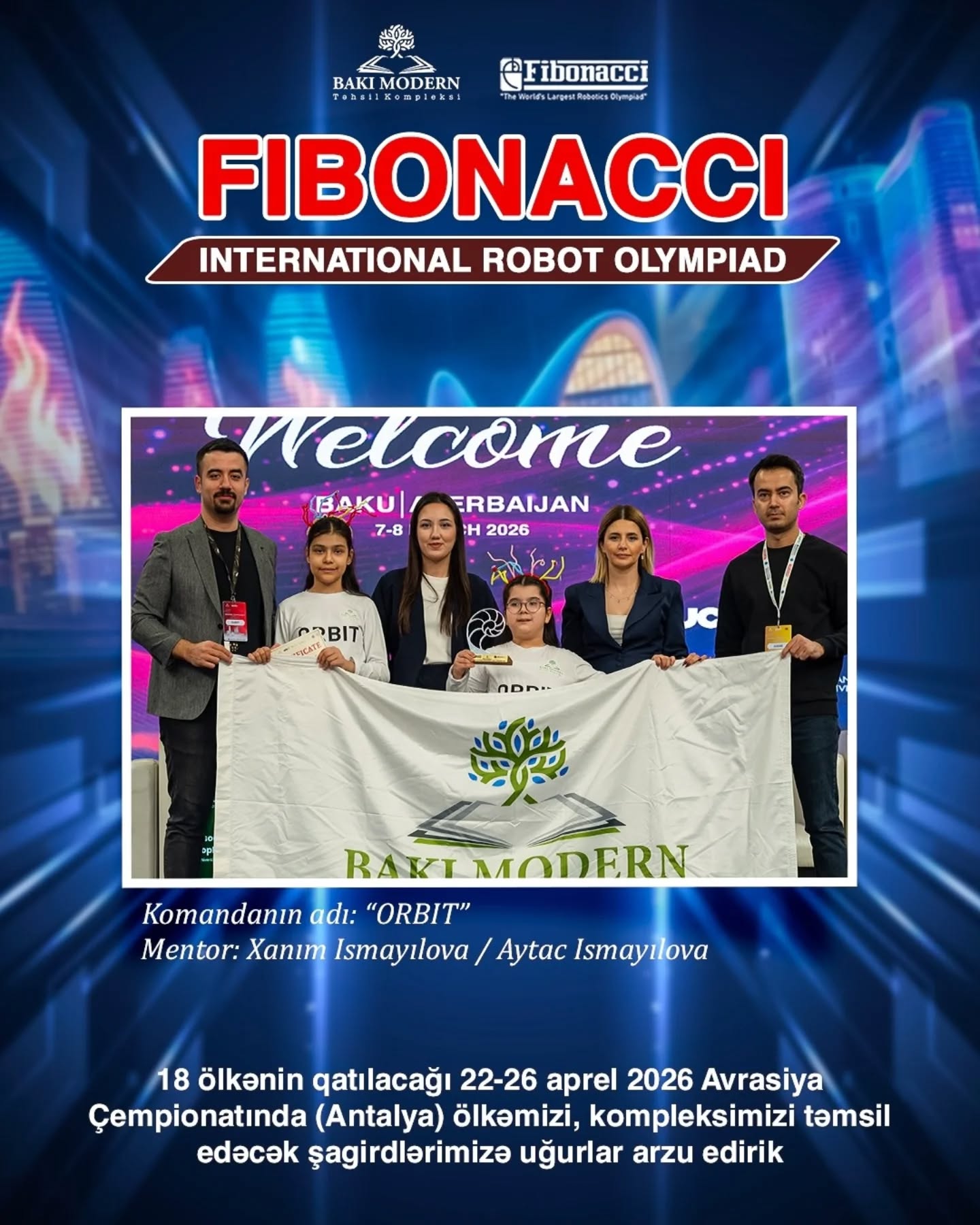Baku Modern Students Advance to the Fibonacci Eurasian Robotics Olympiad