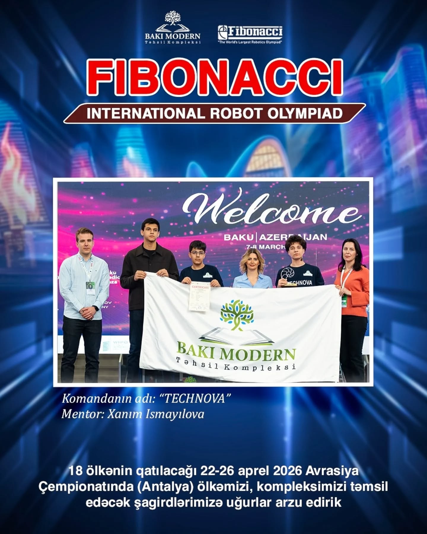 Baku Modern Students Advance to the Fibonacci Eurasian Robotics Olympiad