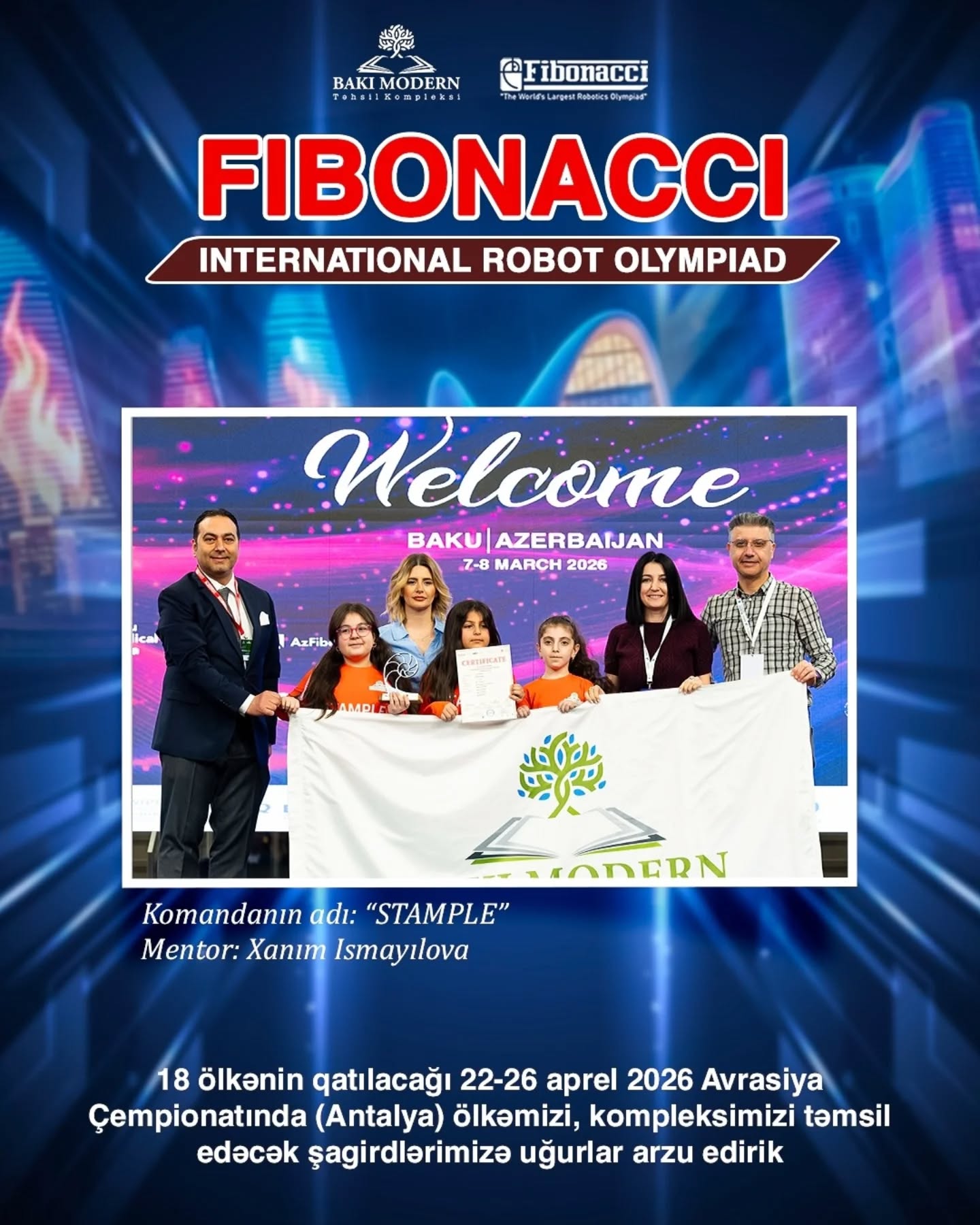 Baku Modern Students Advance to the Fibonacci Eurasian Robotics Olympiad