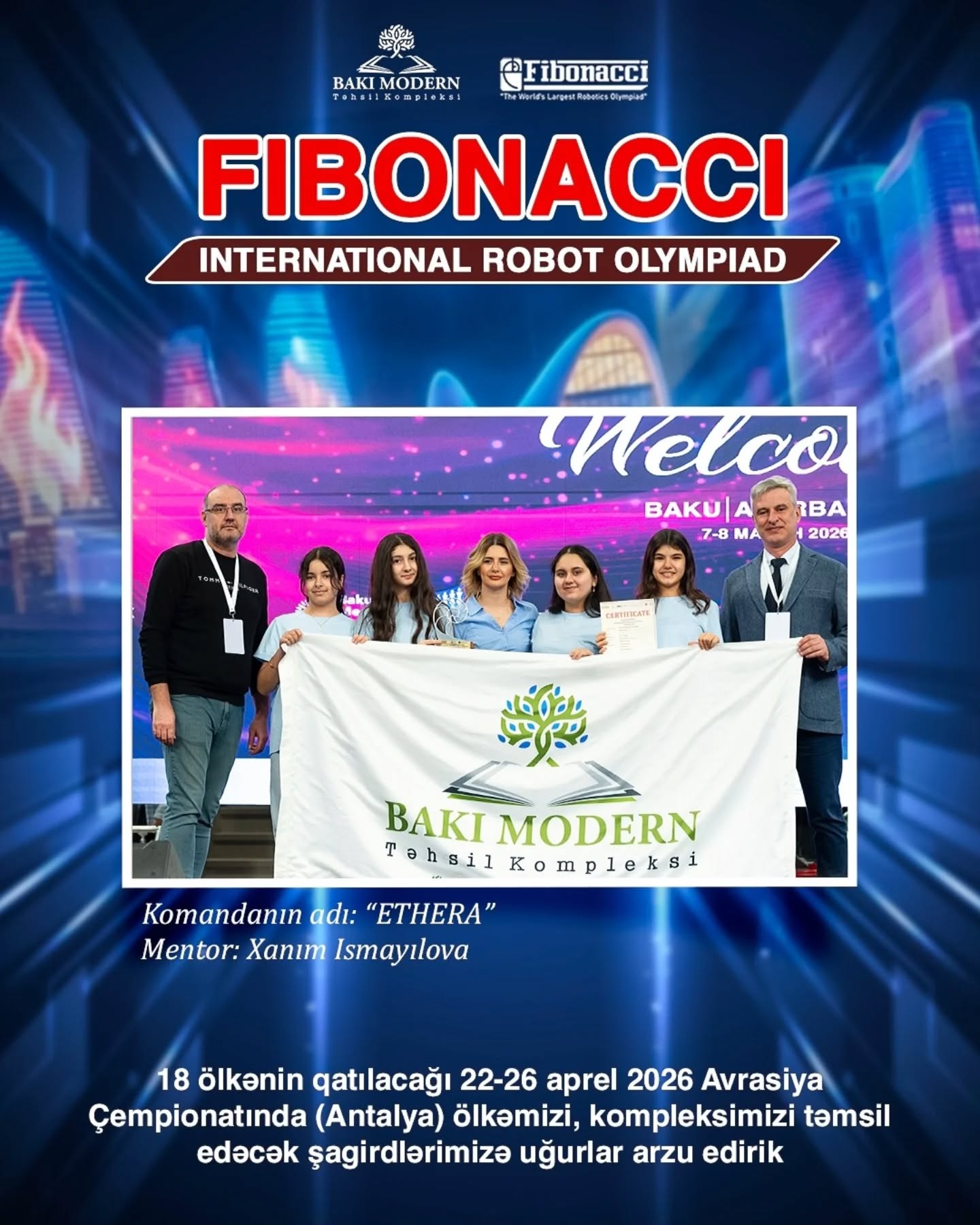 Baku Modern Students Advance to the Fibonacci Eurasian Robotics Olympiad