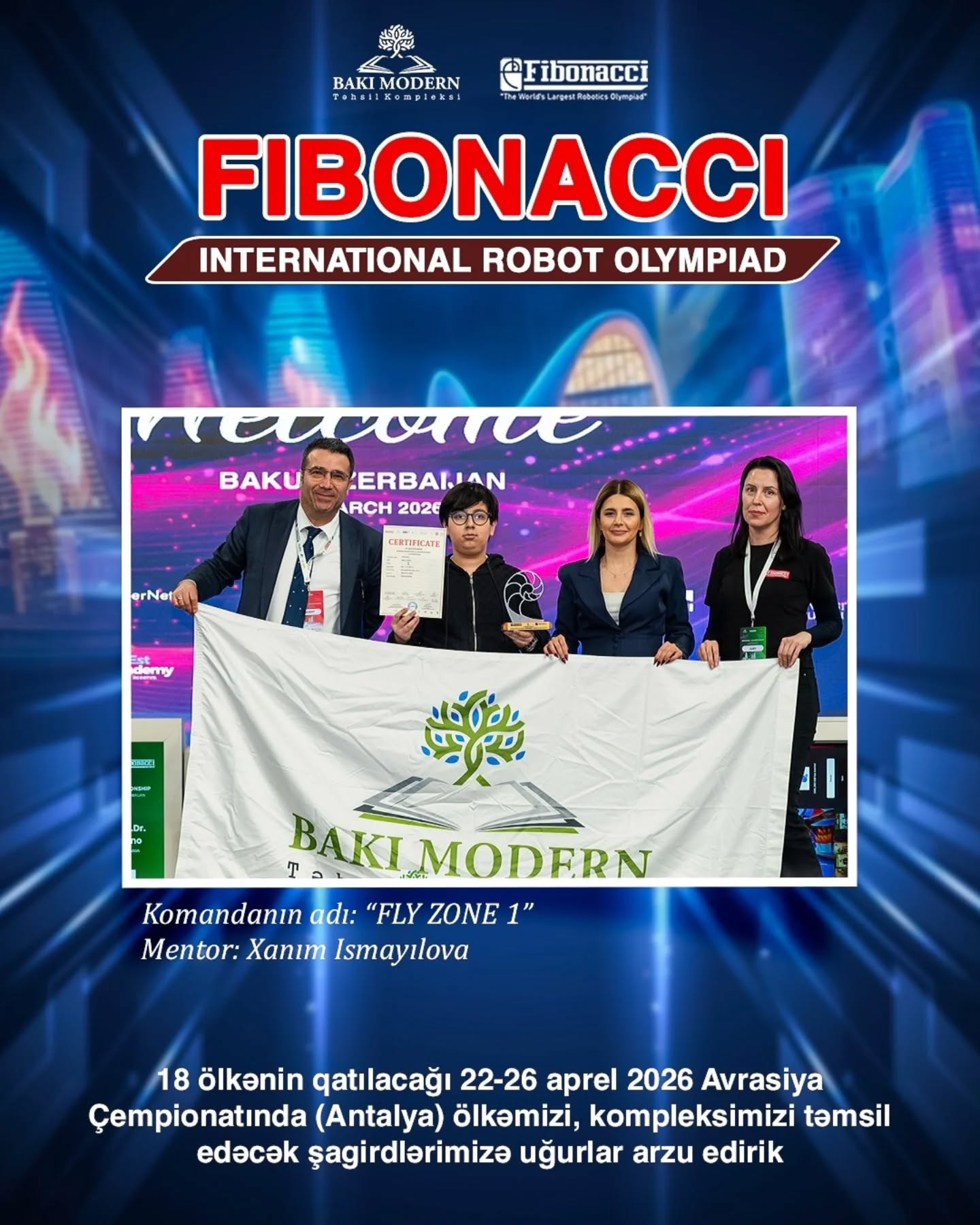 Baku Modern Students Advance to the Fibonacci Eurasian Robotics Olympiad