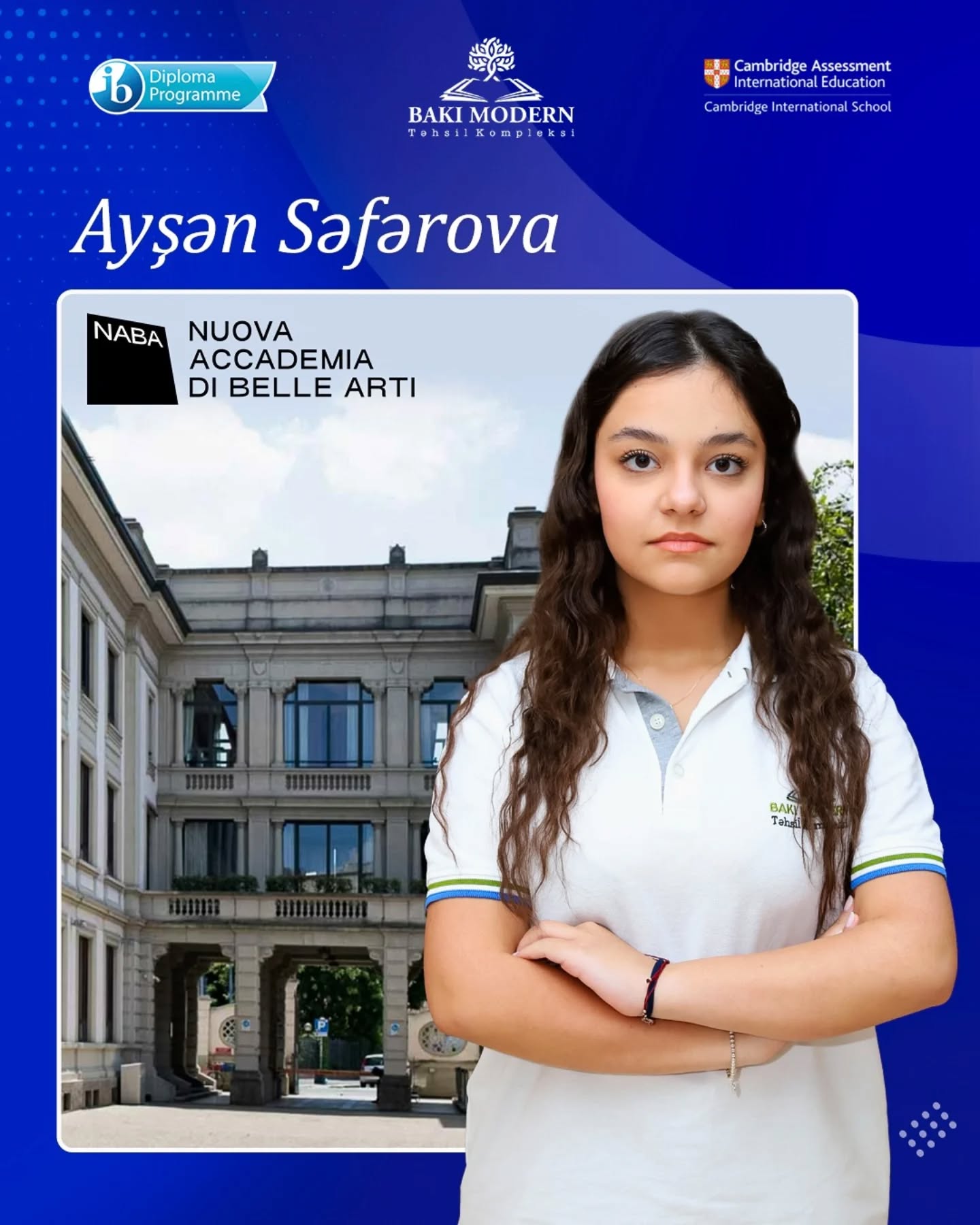 Aysheen Safarova Receives Admission Offer from NABA in Italy