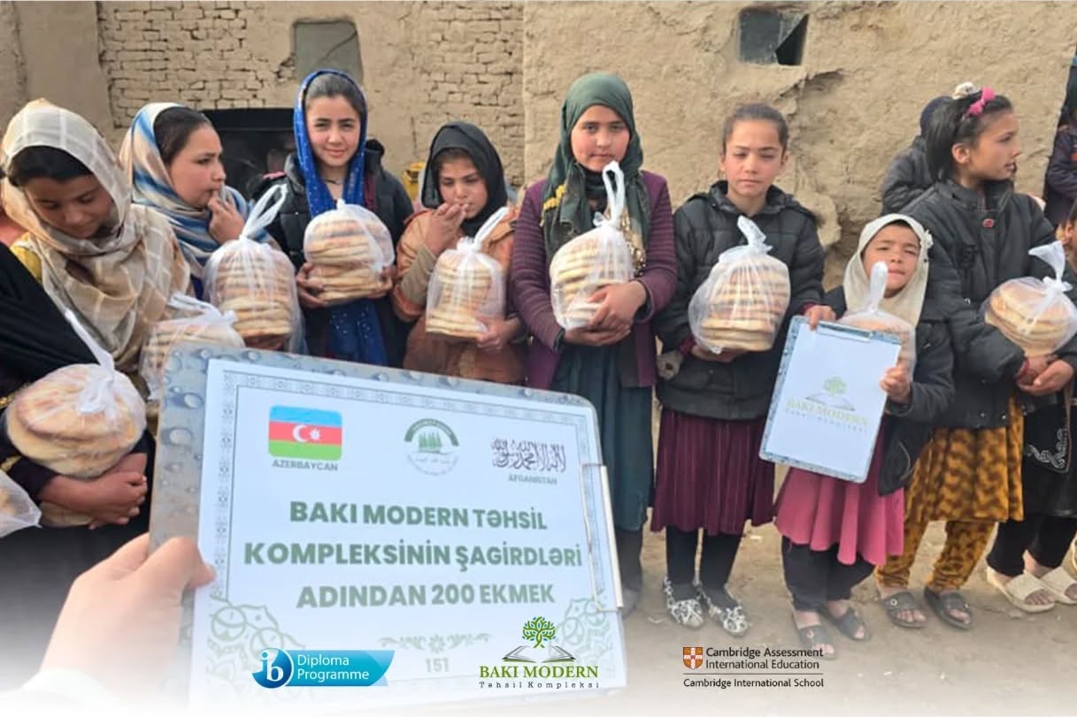 Bakı Modern şagirdləri Əfqanıstanda ərzaq çatışmazlığı ilə üzləşən uşaqlara dəstək olublar